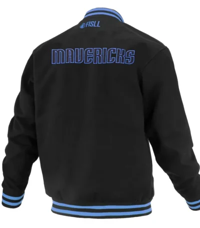 Dallas Mavericks Logoman Shadow Black Varsity Jacket
