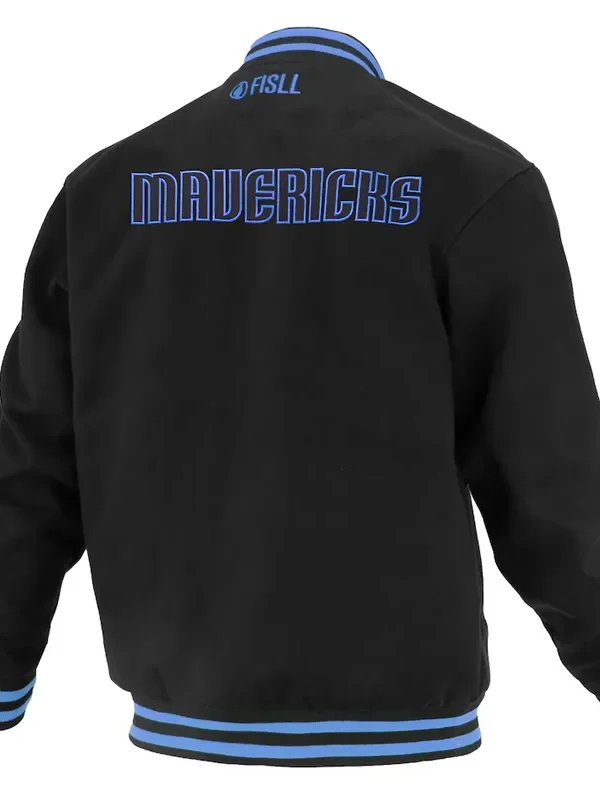 Dallas Mavericks Logoman Shadow Black Varsity Jacket