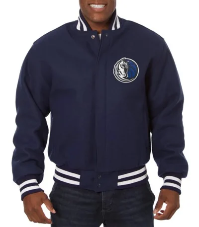 Dallas Mavericks Navy Blue Varsity Wool Jacket