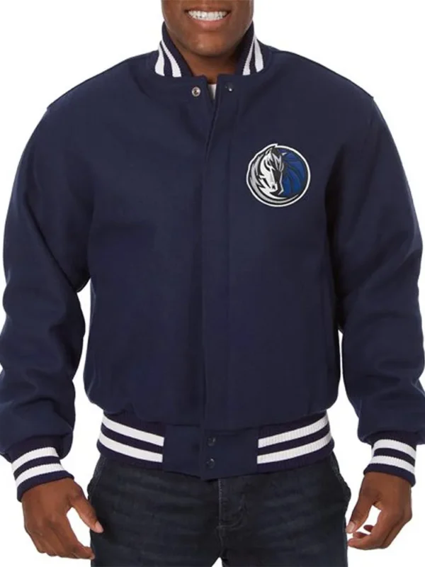 Dallas Mavericks Navy Blue Varsity Wool Jacket