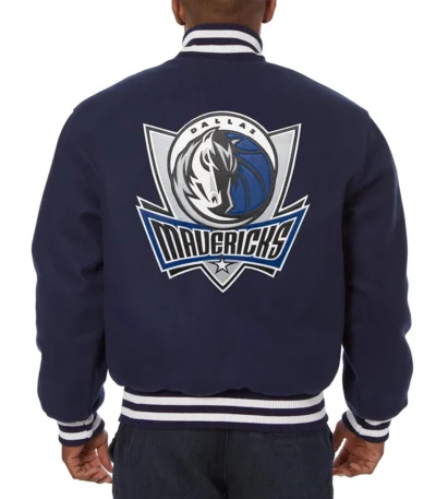 Dallas Mavericks Navy Blue Varsity Wool Jacket