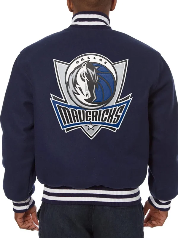 Dallas Mavericks Navy Blue Varsity Wool Jacket