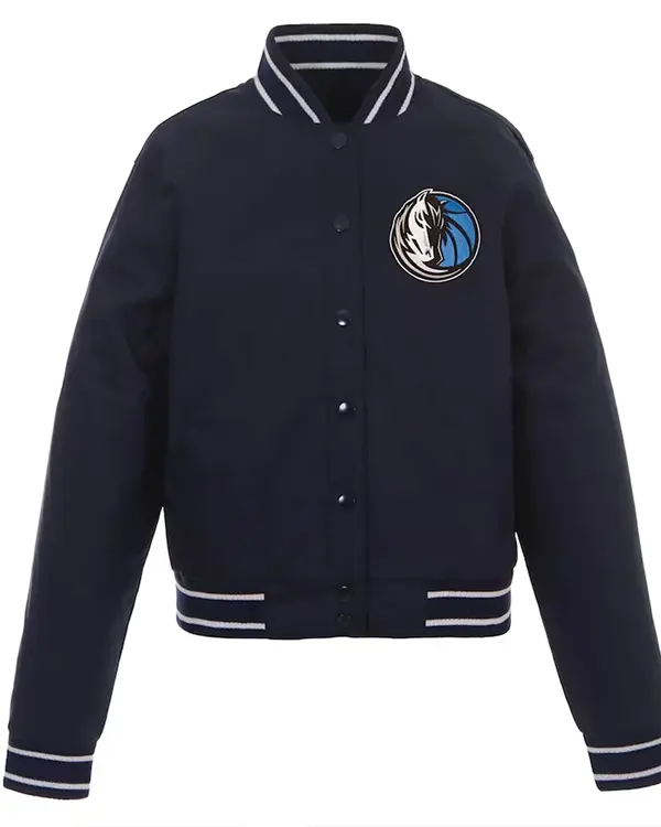 Dallas Mavericks Navy Poly-twill Front-hit Jacket Dallas Mavericks Navy Poly-twill Front-hit Jacket