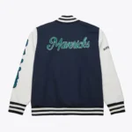 Dallas Mavericks Navy and White Fleece Varsity Jacket