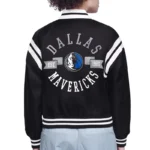 Dallas Mavericks Printed Logo Varsity Satin Jacket