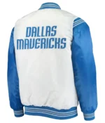 Dallas Mavericks Renegade Full-Snap White and Blue Satin Jacket