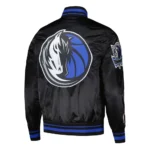 Dallas Mavericks Script Tail Black Satin Jacket
