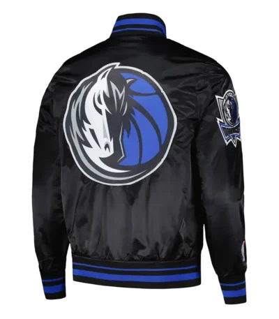 Dallas Mavericks Script Tail Black Satin Jacket