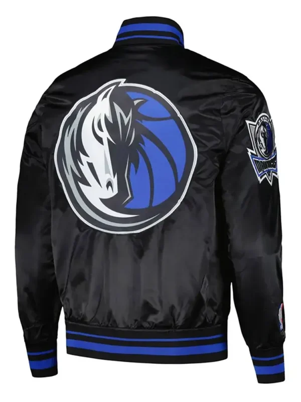Dallas Mavericks Script Tail Black Satin Jacket