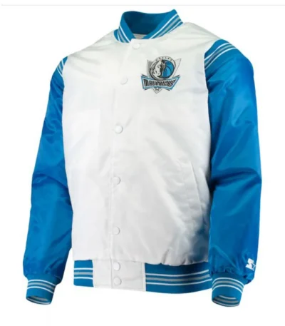 Dallas Mavericks Starter Blue and White Satin Jacket
