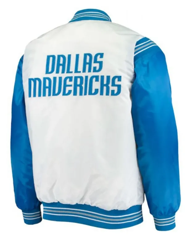 Dallas Mavericks Starter Blue and White Satin Jacket