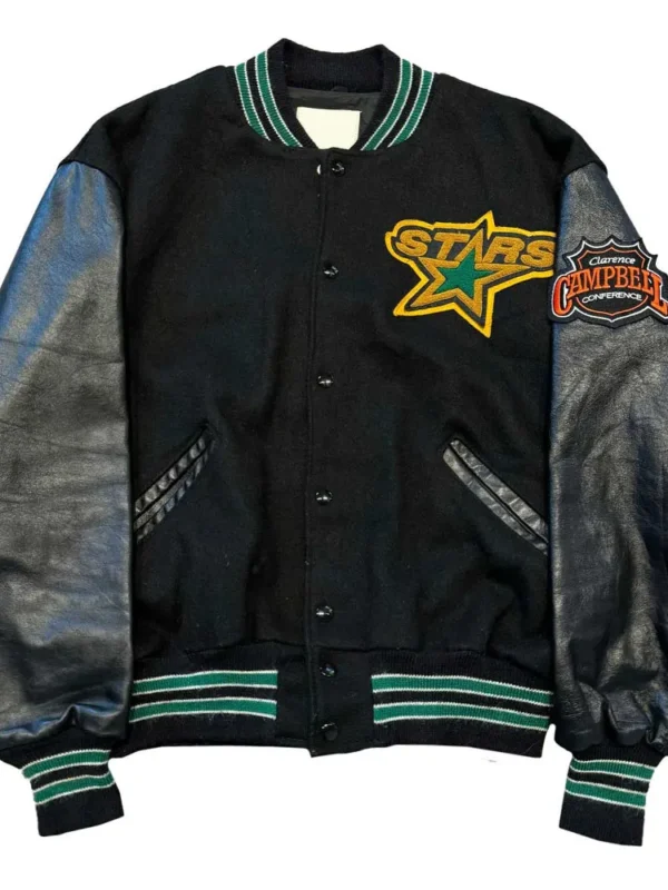 Dallas Stars 90s Black Varsity Jacket