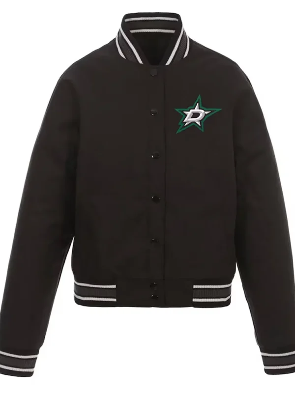 Dallas Stars Front-Hit Poly-Twill Black Jacket
