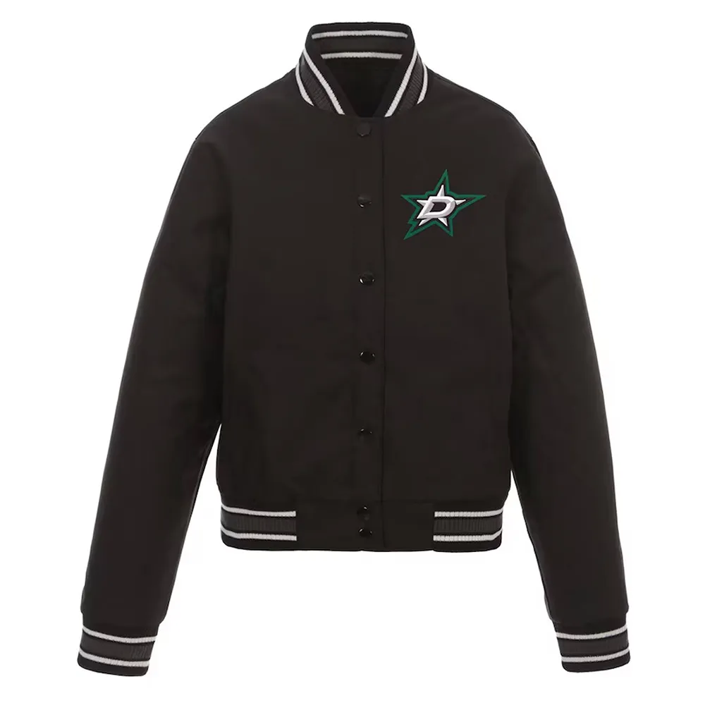 Dallas Stars Front-Hit Poly-Twill Black Jacket Dallas Stars Front-Hit Poly-Twill Black Jacket