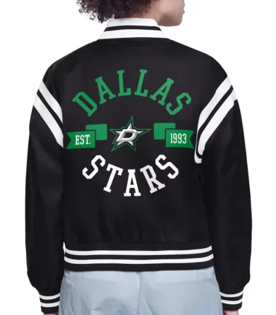 Dallas Stars Printed Logo Varsity Satin Jacket