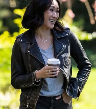 Danni Wang Sight 2023 Black Biker Leather Jacket