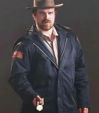 David Harbour Stranger Things Blue Jacket