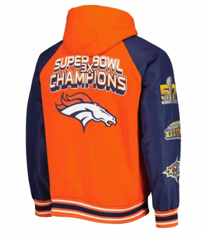 Denver Broncos 3X Champions Defender Hoodie Varsity Jacket