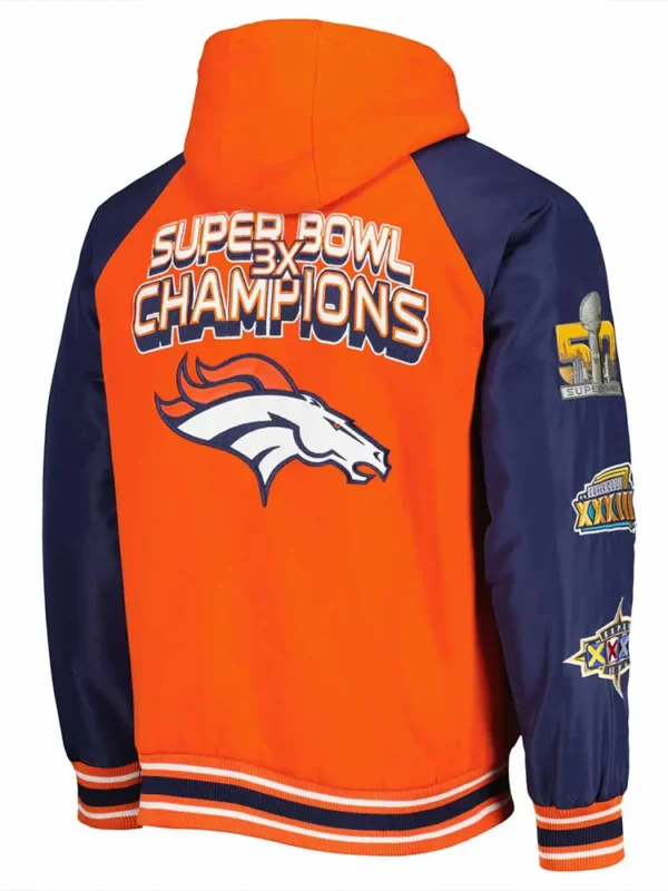 Denver Broncos 3X Champions Defender Hoodie Varsity Jacket