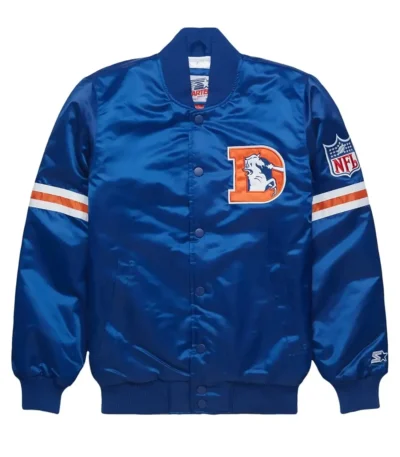 Denver Broncos Blue Satin Jacket