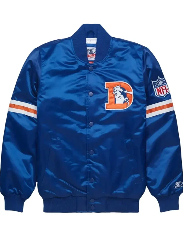 Denver Broncos Blue Satin Jacket
