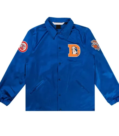 Denver Broncos Blue Satin Windbreaker