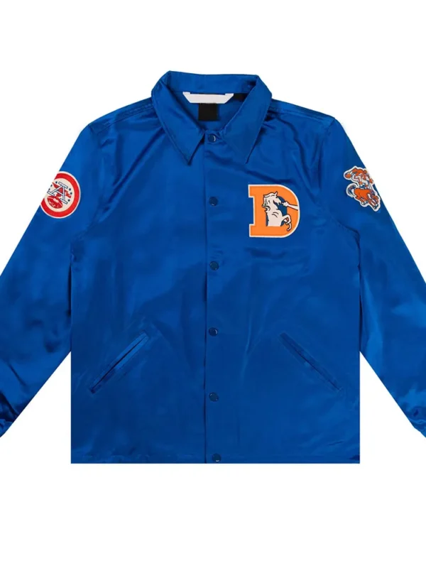 Denver Broncos Blue Satin Windbreaker