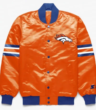 Denver Broncos Button Down Orange Jacket