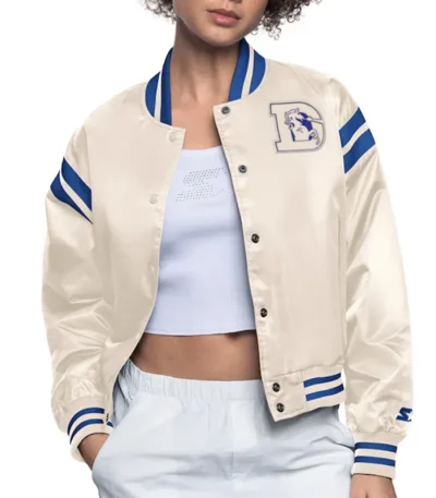 Denver Broncos Cream Full Count Satin Jacket