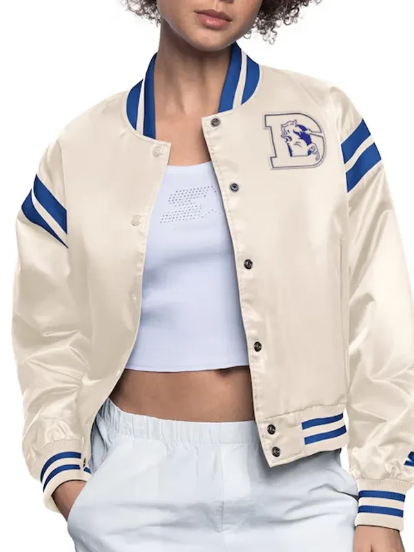 Denver Broncos Cream Full Count Satin Jacket