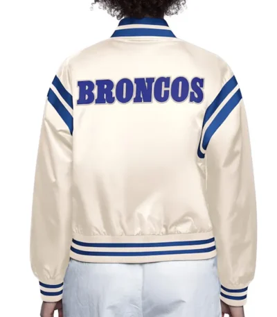 Denver Broncos Cream Full Count Satin Jacket