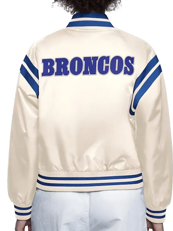Denver Broncos Cream Full Count Satin Jacket