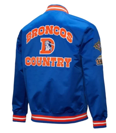 Denver Broncos Double Down Royal Satin Jacket