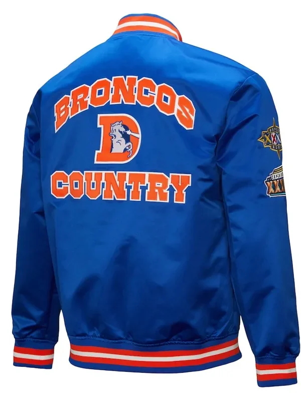 Denver Broncos Double Down Royal Satin Jacket