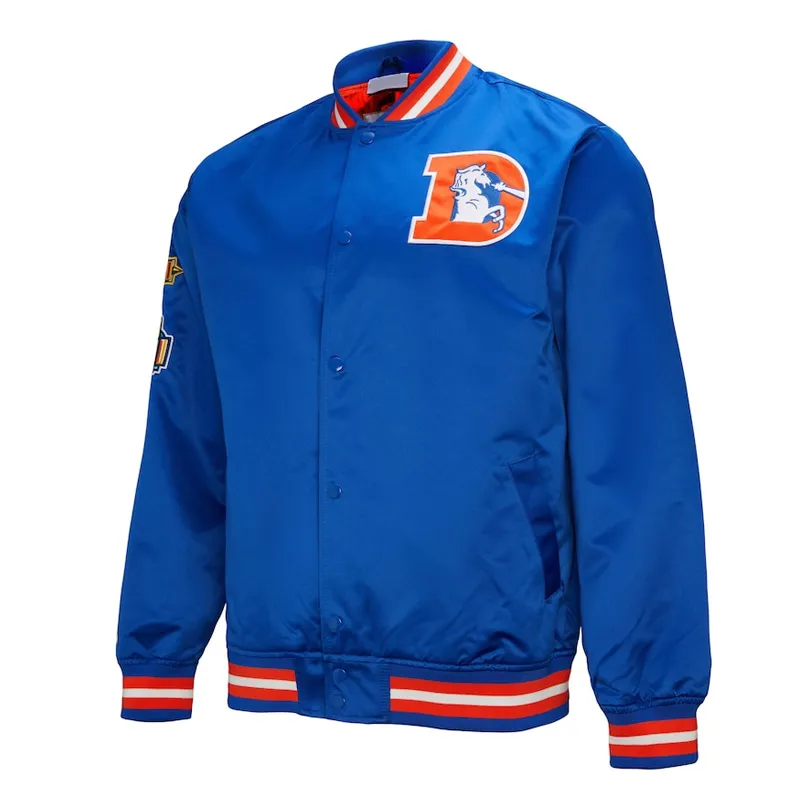 Denver Broncos Double Down Royal Satin Jacket Denver Broncos Double Down Royal Satin Jacket