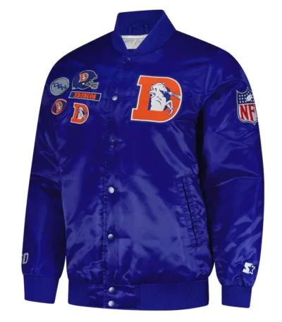 Denver Broncos Exclusive Royal Varsity Satin Jacket