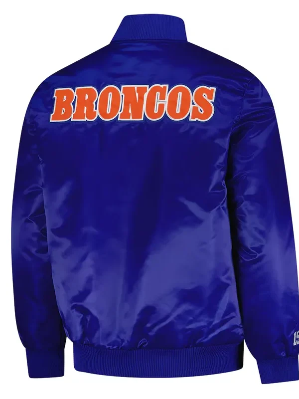 Denver Broncos Exclusive Royal Varsity Satin Jacket