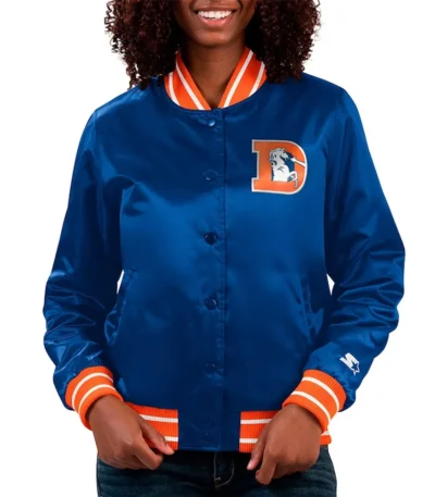 Denver Broncos Full Count Blue Satin Jacket