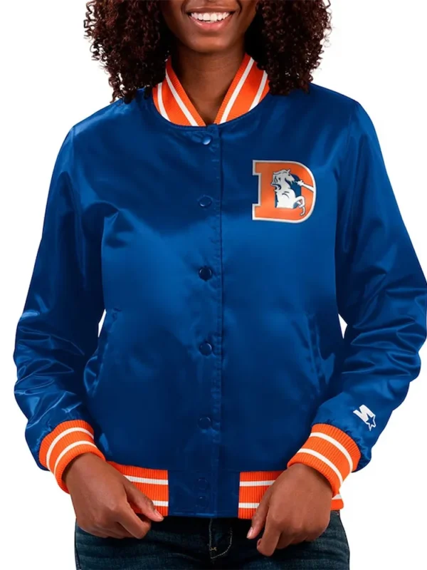 Denver Broncos Full Count Blue Satin Jacket