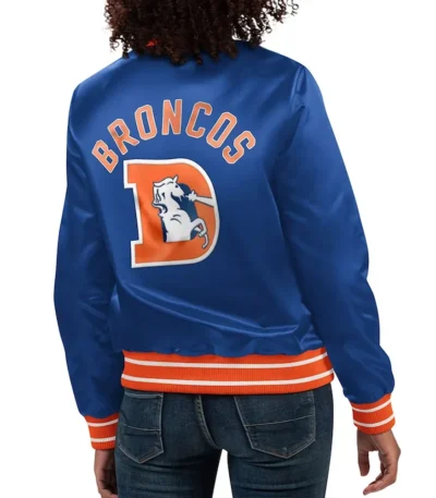 Denver Broncos Full Count Blue Satin Jacket