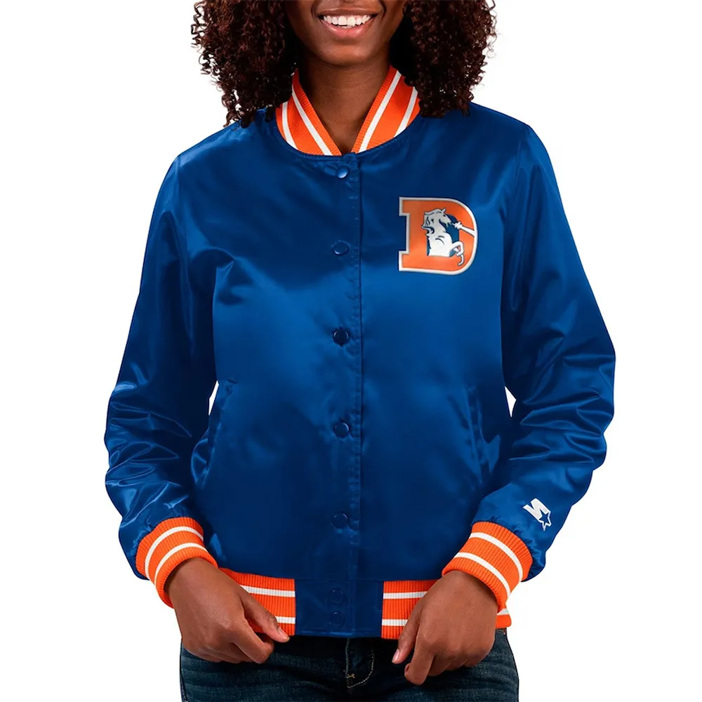 Denver Broncos Full Count Blue Satin Jacket Denver Broncos Full Count Blue Satin Jacket