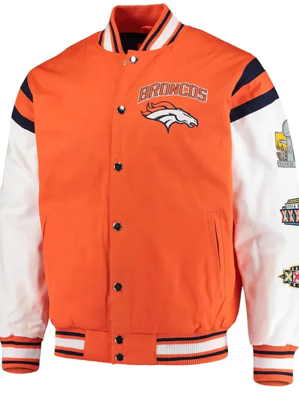 Denver Broncos Home Team Orange and White Jacket