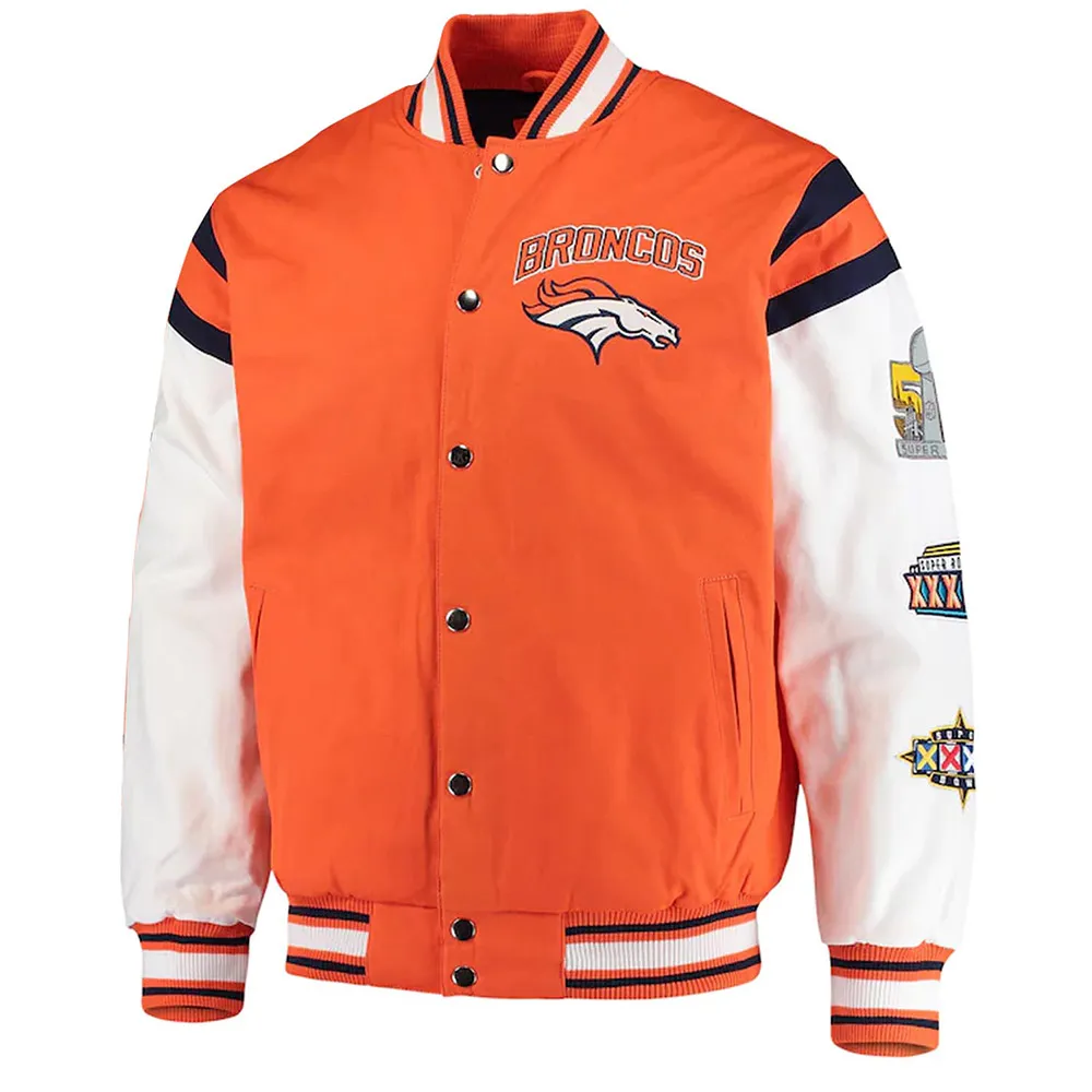 Denver Broncos Home Team Orange and White Jacket Denver Broncos Home Team Orange and White Jacket