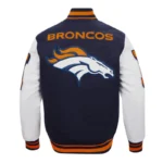 Denver Broncos Mashup Rib Varsity Wool-Leather Jacket