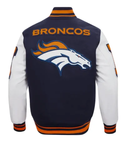 Denver Broncos Mashup Rib Varsity Wool-Leather Jacket