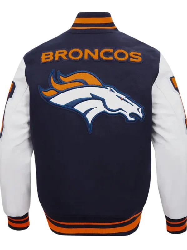 Denver Broncos Mashup Rib Varsity Wool-Leather Jacket