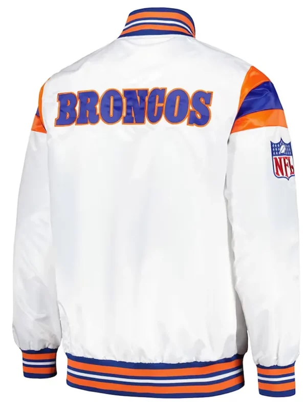 Denver Broncos Midweight White Satin Jacket