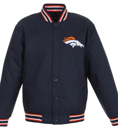 Denver Broncos Navy Blue Poly Twill Jacket