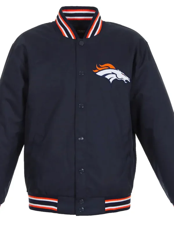 Denver Broncos Navy Blue Poly Twill Jacket
