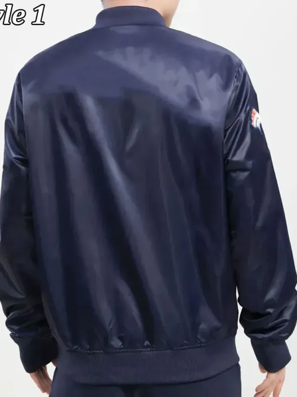 Denver Broncos Navy Blue Satin Jacket